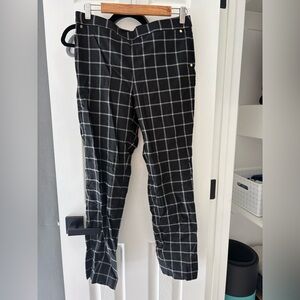Anne Klein Black and White Plaid Men's Chinos